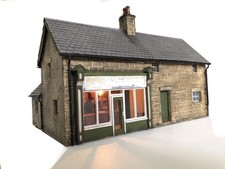 OO EM Gauge Scratch Built Stone Shop Model Railway With Light Up Interior Detail