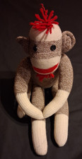 Handmade Sock Monkey Stuffed Animal Medium 14...