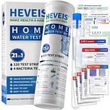 21-in-1 Home Drinking Water Testing Kit - 120 Strips 4 Bacteria Tests - Tap...