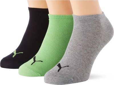 PUMA Unisex-Baby Invisible Socks, Socken Green Flash, 23 (3er Pack)