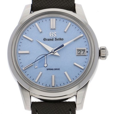 SEIKO SBGA407 9R65-00J0 GS blue Dial Spring Drive Stainless Steel Leather