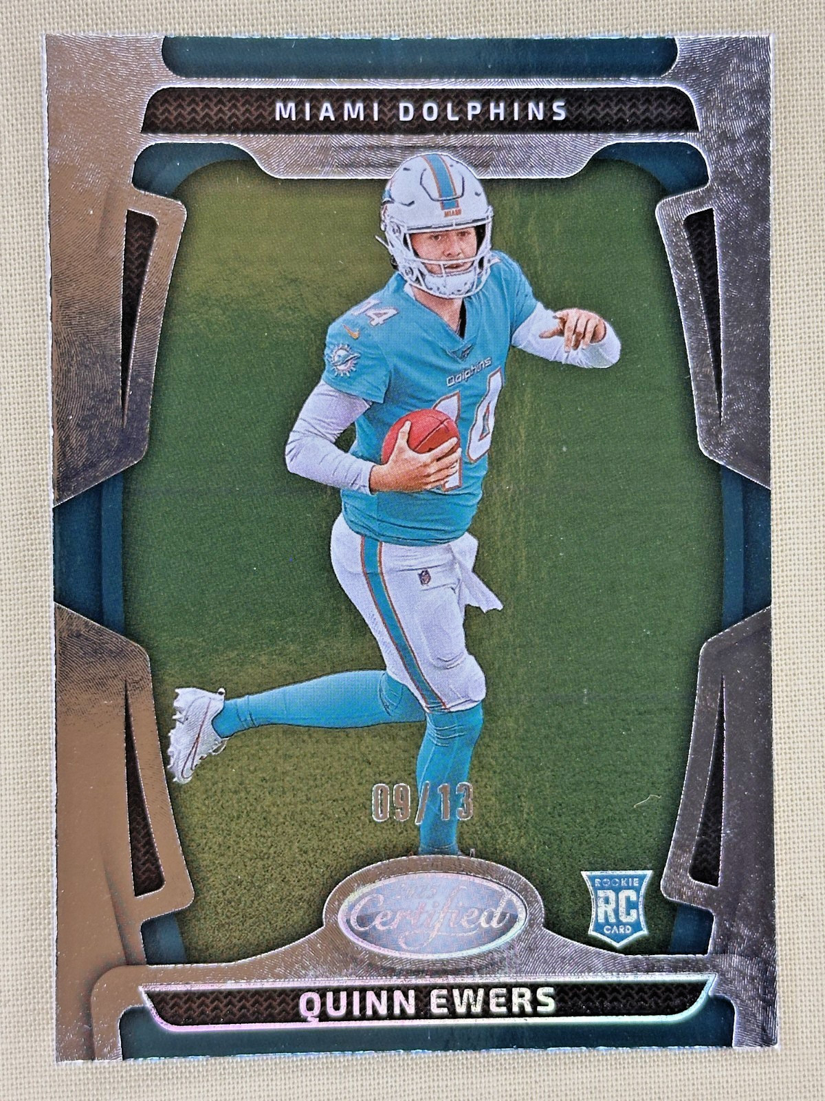 2025 Panini Certified Quinn Ewers RC Mirror Silver FOTL /13 Miami Dolphins #111