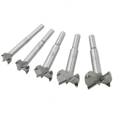 Forstner Drill Bit Set,5pcs 15-35mm High Strength Steel Flat Bit Drill Set Wo...