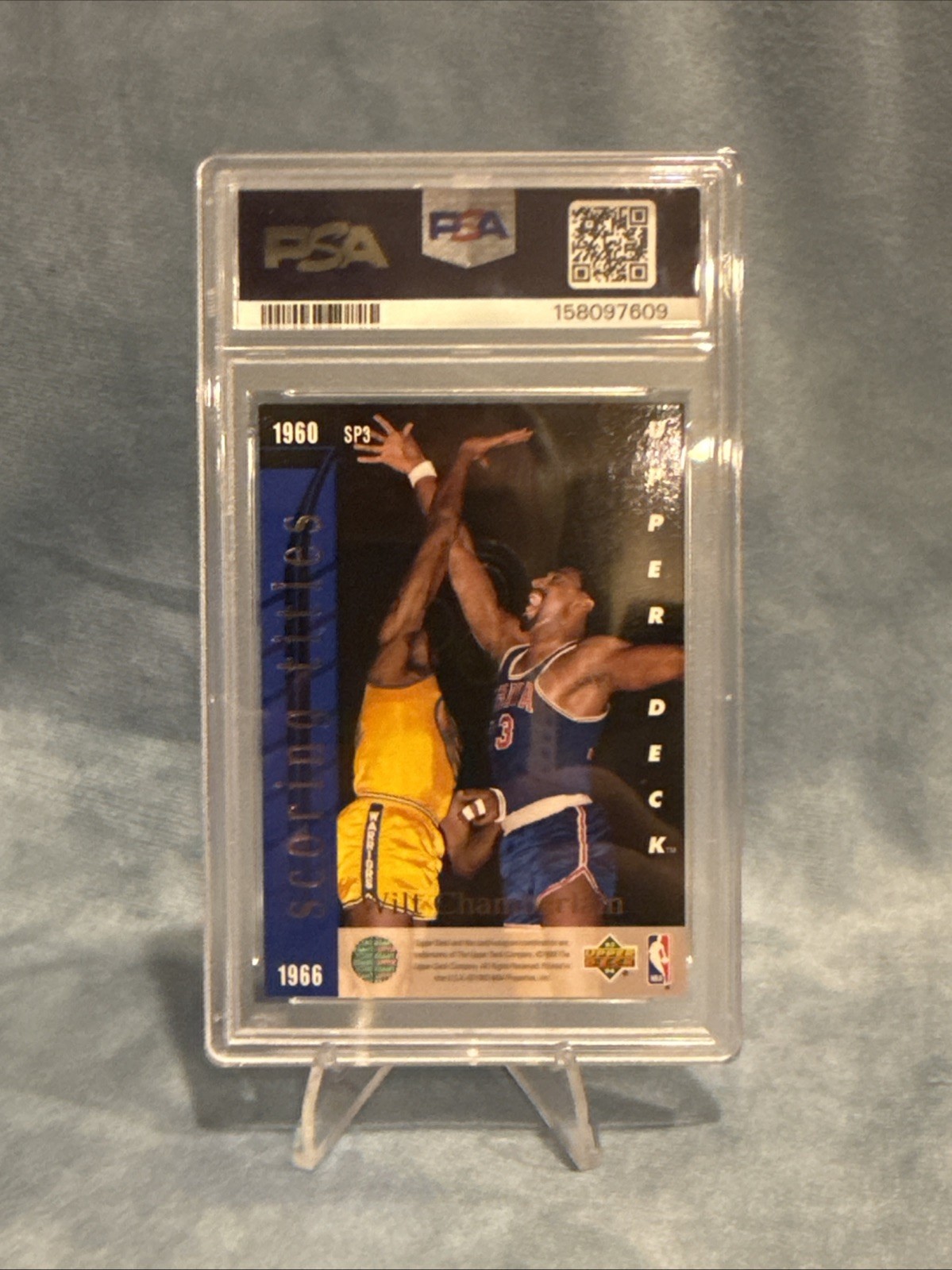 1993 UPPER DECK SEVEN STRAIGHT #SP3 MICHAEL JORDAN CHAMBERLAIN INSERT PSA 9 view 2