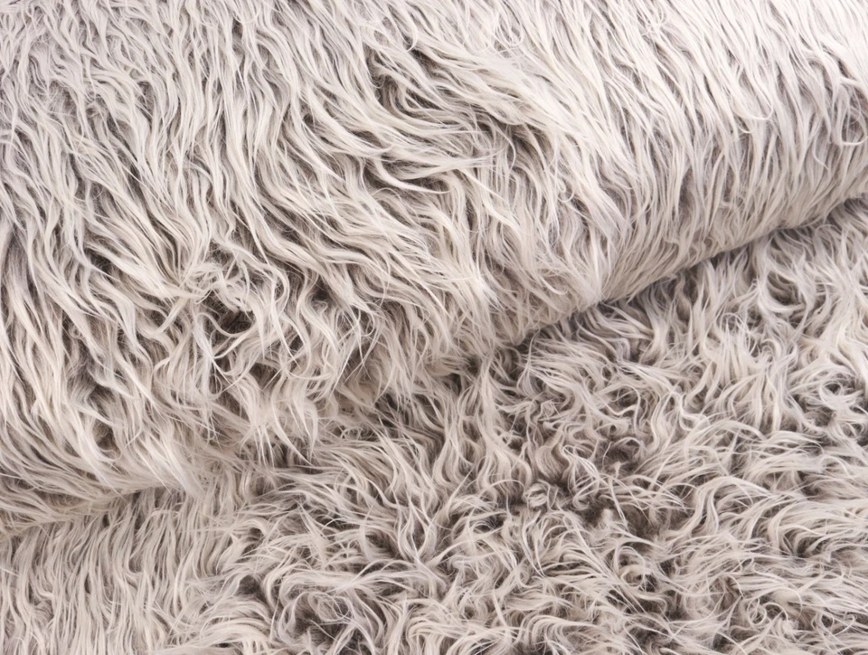 FELL Fellimitat Curly Krampusfell lang lockig BEIGE/BRAUN 27,98EUR /m - Bild 2 von 2