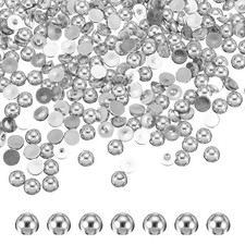 700Pcs 8mm Silver Half Round Pearls Beads for Crafting