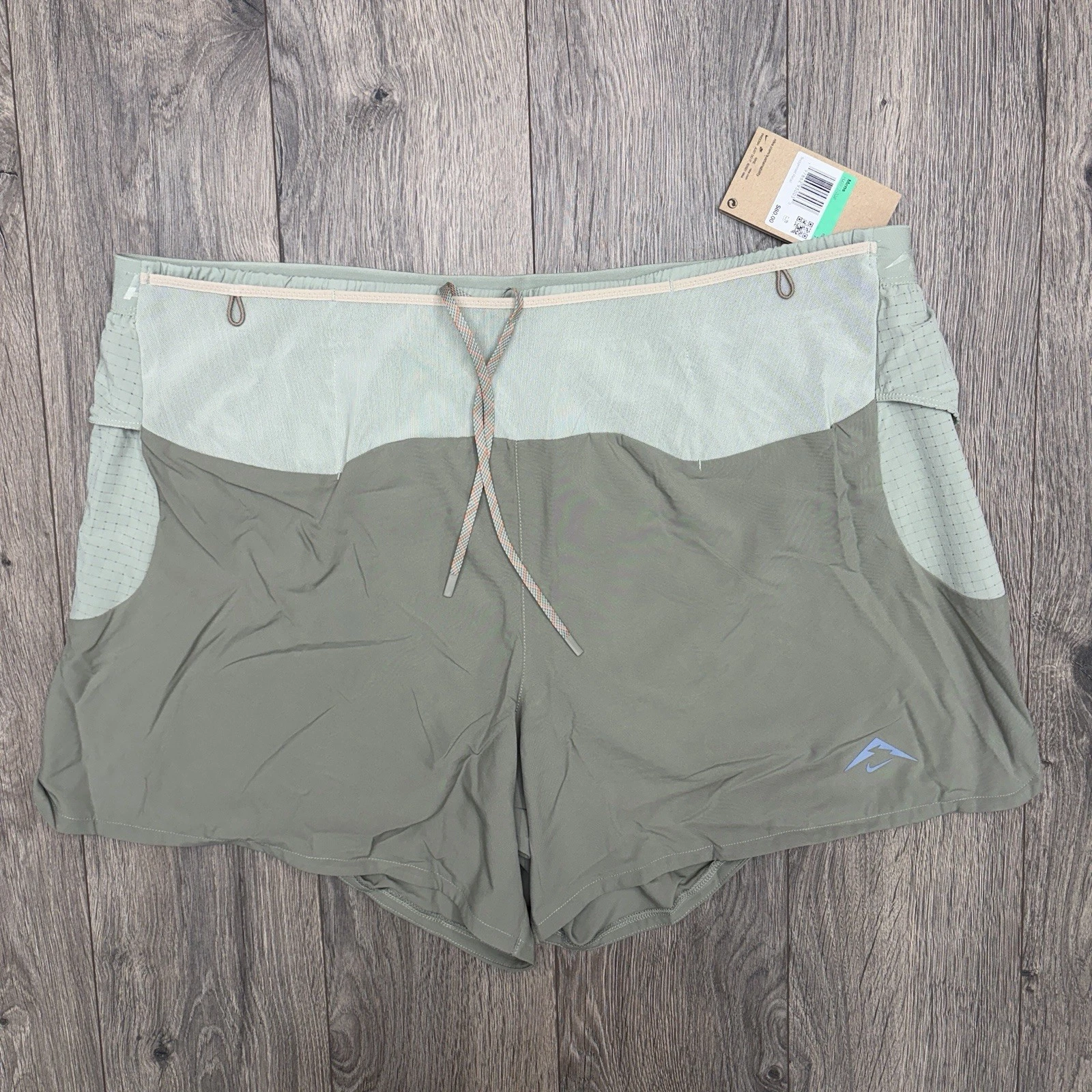 Nike Trail ADV Running Shorts Size XL Mens Green Second Sunrise 5" Brief Lined