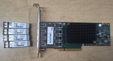 Lot of 2 IBM 00WY983 Quad-Port PCIe Channel Adapters High Profile w/ 8x SFP's