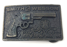 Vintage Smith  Wesson Belt Buckle World's Finest Handgun Metal