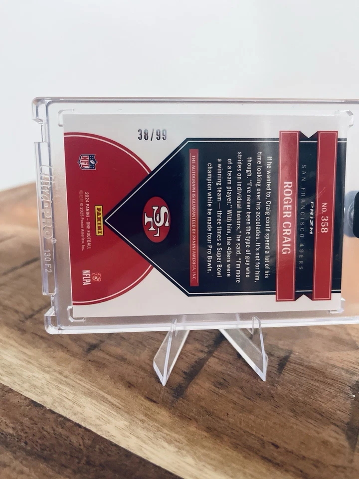 2024 帕尼 One Once In A 特许经营罗杰·克雷格 #358 签名名人堂 49 人队 NFL /99 — 第 3/3 张图片