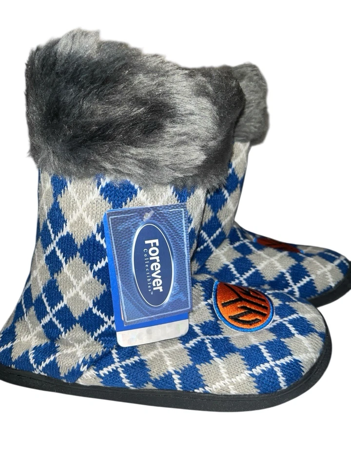 FOCO NY Knicks женщин тапочки ботинки - Argyle искусственного меха с подкладкой размер большой 9/10 новый с Ярлыками - Изображение 3 из 4