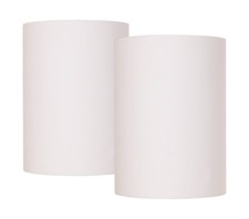 Set of 2 White Drum Lamp Shades 8x8x11 Inch Spider with Harp Finial