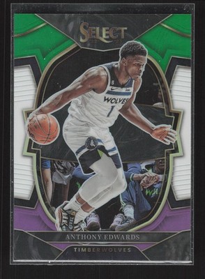 2022-23 Panini Select #46 Anthony Edwards Green White Purple Prizms