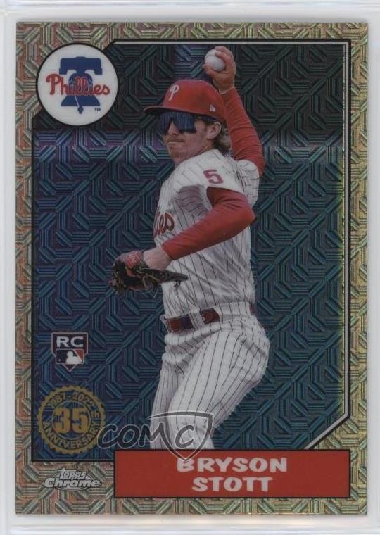 2022 Update 1987 Topps Chrome Silver Pack Series Mojo Bryson Stott #T87C-38 2qw