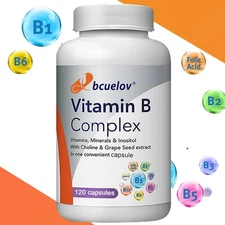 Vitamin B complex capsules to support immune and nerve health