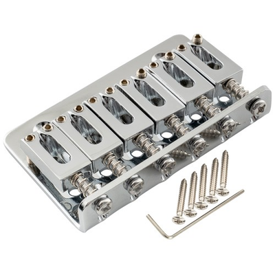 #ad Musiclily Chrome 65mm Fixed Hardtail Top Load 6 String Electric Guitar Bridge $10.99