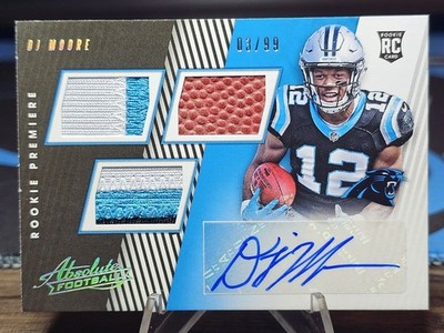 2018 Panini Absolute D.J. Moore Rookie Premiere Material Auto /99 Spectrum RPA