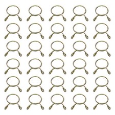 30Pcs 24mm ID 27.8mm OD Fuel Line Hose Clips 65Mn Spring Clips Clamps Gold