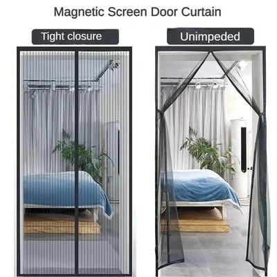 Magnetic Screen Door Mesh Curtain Heavy Duty Mosquito Net Hands Free Bug Guard