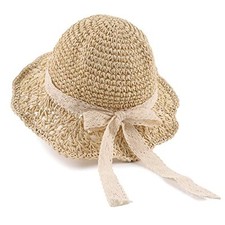 Baby Girl Straw Hat 3-6 Years Girls Summer Beach Hats with Bowknot Sun