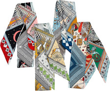 4pcs Purse Scarf For Handbags Silk Head Scarf For Hair Fashion Skinny Scarf For