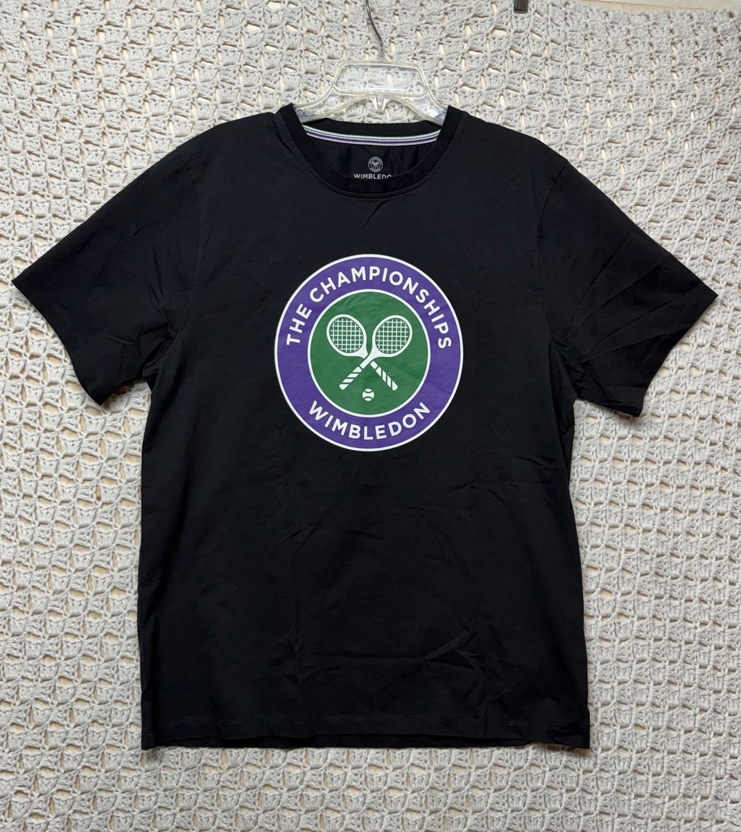 The Championships Wimbledon T-Shirt Mens XL Black Short Sleeve