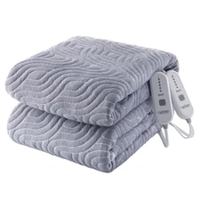 60"x80" Heated Mattress Pad Electric Mattress Pad Cover Dual Control Grey