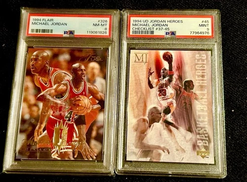 Michael Jordan (( 2 Cards)) PSA 8/ 9 Lot! Beautiful Collection .. High End Cards