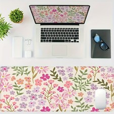 Soft Floral Desk Mat: Colorful Wildflower Keyboard Pad for Workspaces Study