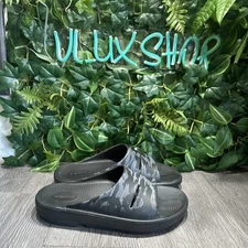 OOFOS OOahh Gray Camo Sport Flex Recovery Slip On Slide Sandals Men 8 Women 10