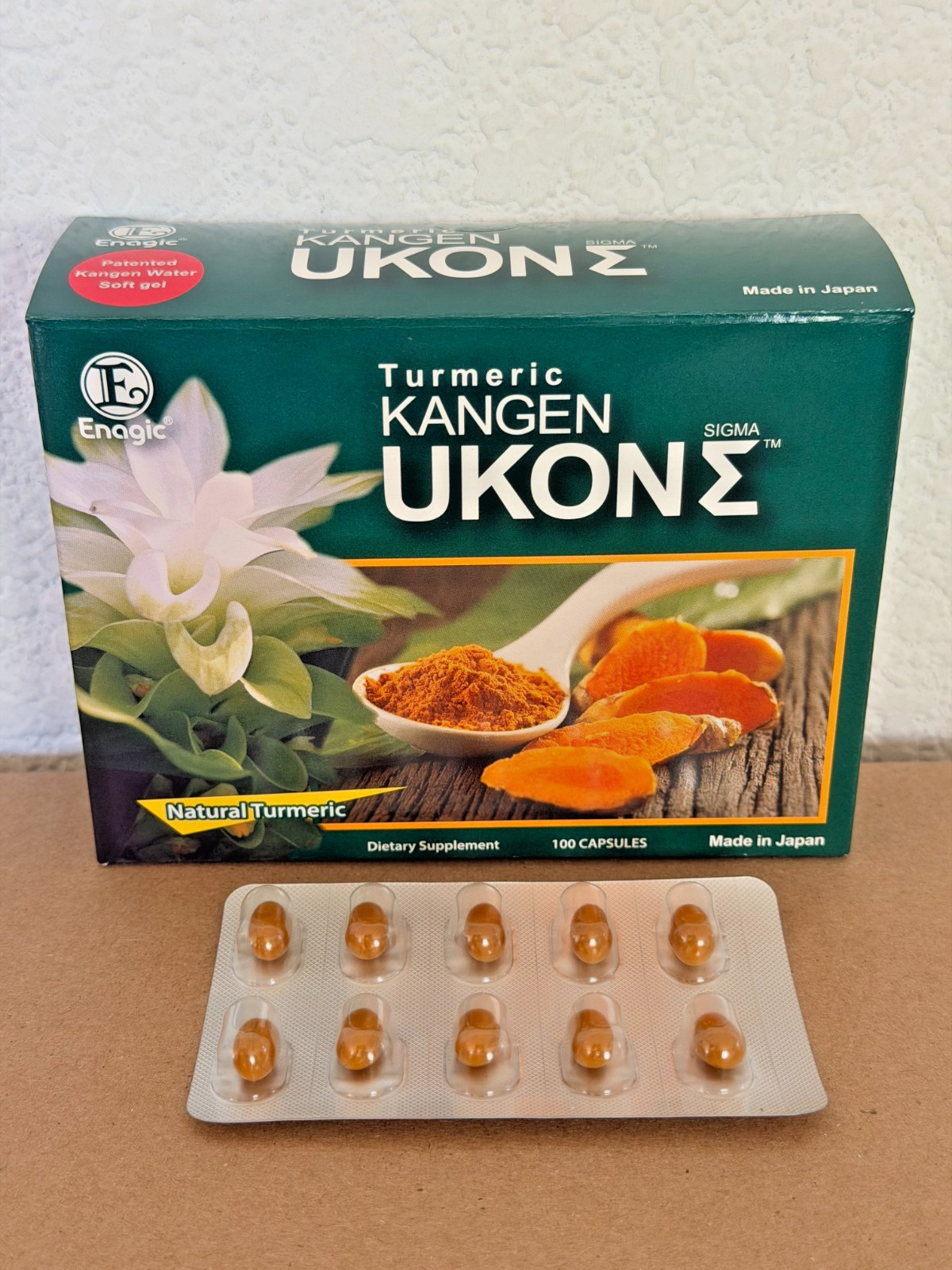 AUTHENTIC Enagic Kangen Ukon Sigma Turmeric Capsules - 100 Count - Exp 06/2028