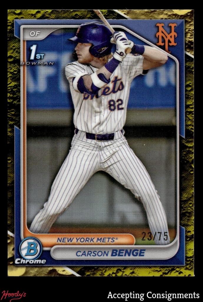 2024 Bowman Chrome Draft Yellow Lunar Refractors Carson Benge 1st ROOKIE 23/75