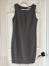 Forever 21 Contemporary MED Sleeveless Career Dress Knee Length Gray Lined EUC