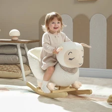 Qaba Baby Rocking Horse, Sheep Rocking Horse for Toddlers 18–36 Months