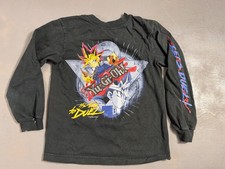 Vintage 1996 Yu-Gi-Oh Black Youth XS Long Sleeve Lets Duel T-Shirt Anime