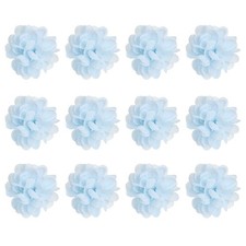 12Pcs 3.9in Fake Flowers for Floating Candles Centerpiece, Light Blue