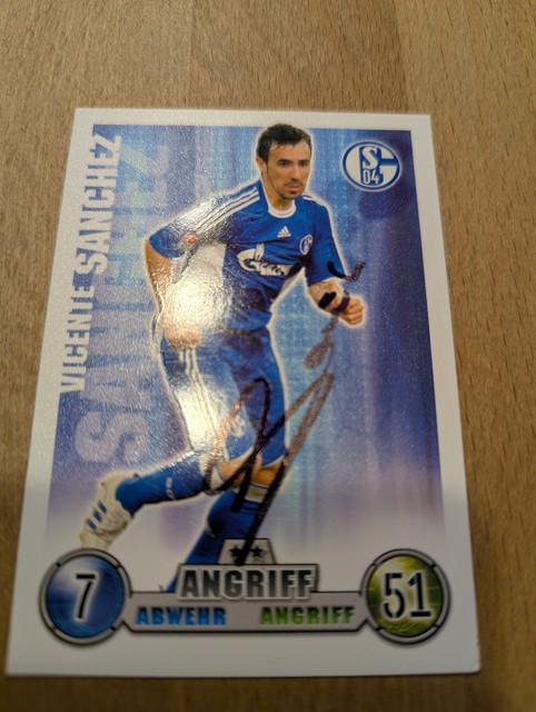 1 Match Attax Karte 2008/09 Vicente Sanchez Schalke 04 signiert rar