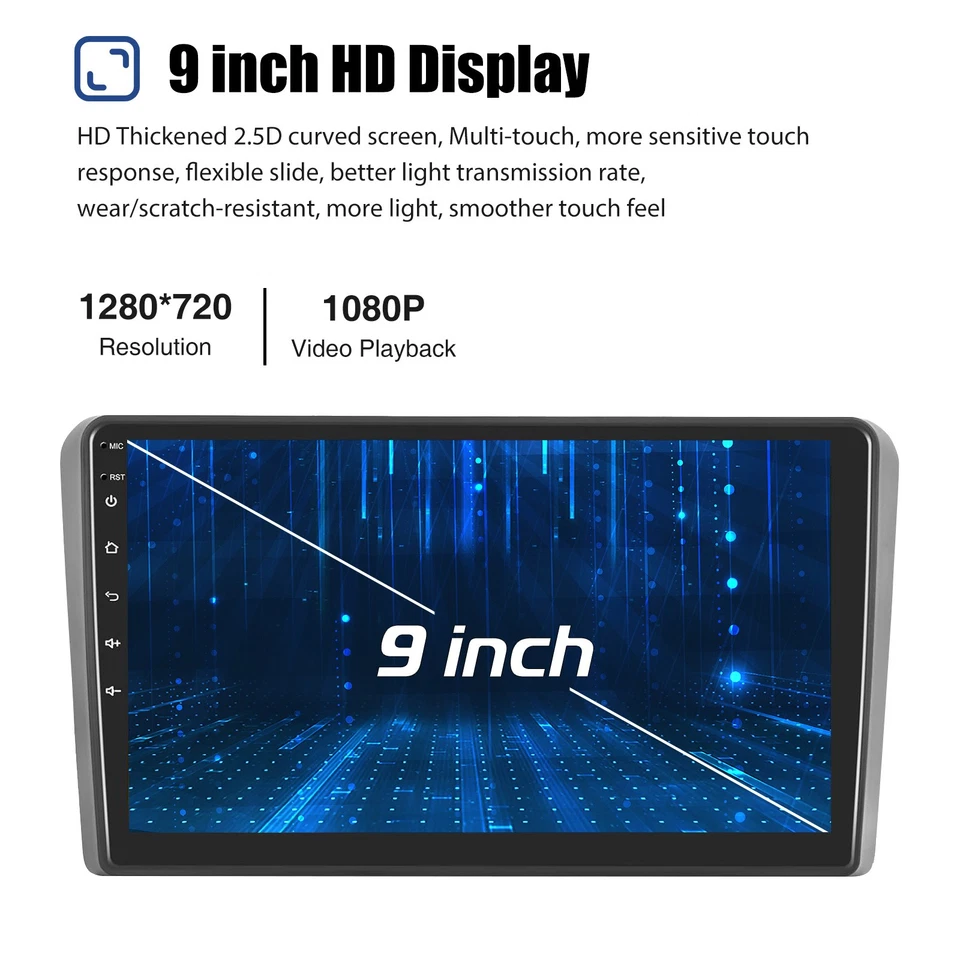 Radio estéreo de coche GPS navegación + cámara para Audi A3 2003-2013 S3 Carplay Android 14.0 Foto 3 de 4