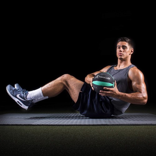 ProSource Fit Weighted Medicine Ball for Full Body Workouts, Non-Slip Grip - Picture 2 of 3