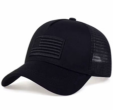 Black Mesh Back Adjustable Trucker Hat One Si...