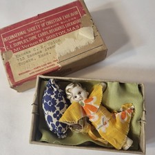 Vintage Miniature Bisque Jointed Arm Doll wit...