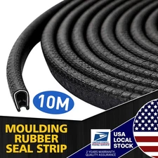33FT U Shape Rubber Seal Strip Car Door Edge Guard Protector Molding Trim Black