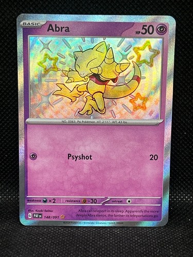 Abra 148/091 Shiny Rare Paldean Fates Pokemon Holo Near Mint
