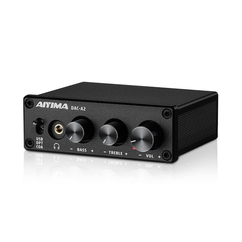 AIYIMA DACA2 Headphone Amplifier DAC with Bass Treble Controls PCUSB/Optical/...