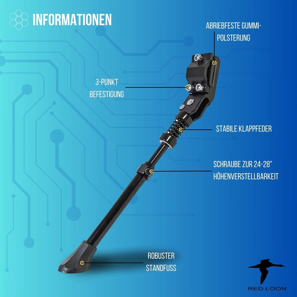 Alu Hinterbauständer 24-28" verstellbar Seitenständer Fahrradständer Hinterbau - Bild 3 von 4
