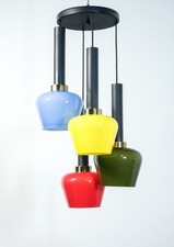 ⚜️ LAMPADARIO DESIGN ITALIANO RIF. VISTOSI MURANO VINTAGE 1960S VETRO POLICROMO