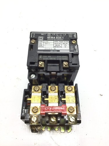 Square D 8536 Three Phase Magnetic Motor Starter 7-1/2HP