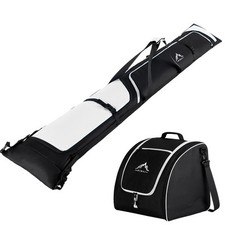Ski Bag and Boot Bag Combo, Padded Skis Bag for Air Travel, Safety Reinforce ...