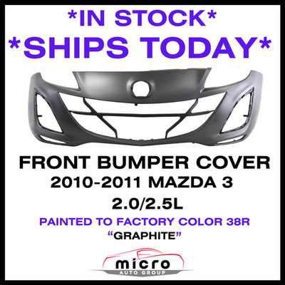 NEW FOR 2010-2011 MAZDA 3 FRONT BUMPER PAINTED GRAPHITE 38R *SHIPS TODAY*