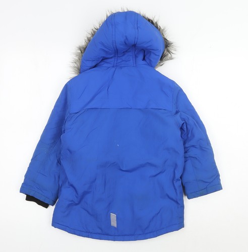 V By Very Boys Blue Parka Coat with Hood, Size 6 Years - Afbeelding 2 van 12